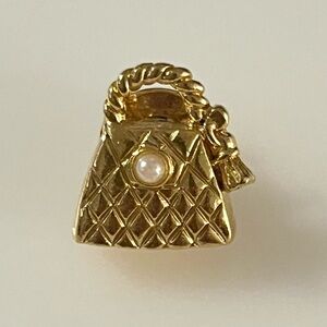 Avon Gold Tone Vintage Pearl Bag Pin Brooch Tie Tack